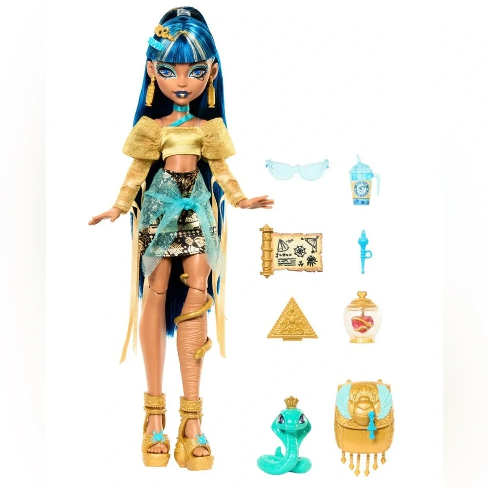 🐍Monster High Cleo De Nile Doll w/ Hissette Cobra & Accessories New Collectible - Picture 2 of 10